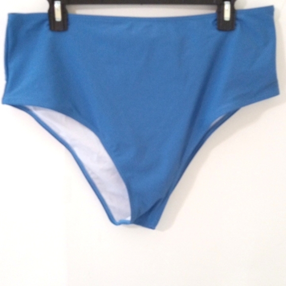 ZAFUL BLUE V-NECK CRISSCROSS BACK HIGH WAIST TANKINI SWIMSUIT SET  SIZE 2XL NWT - Picture 5 of 9